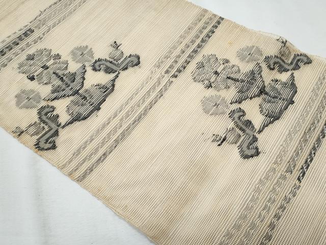 平和屋着物*夏物 八寸名古屋帯 枝花文 正絹 逸品 CABI5654fb