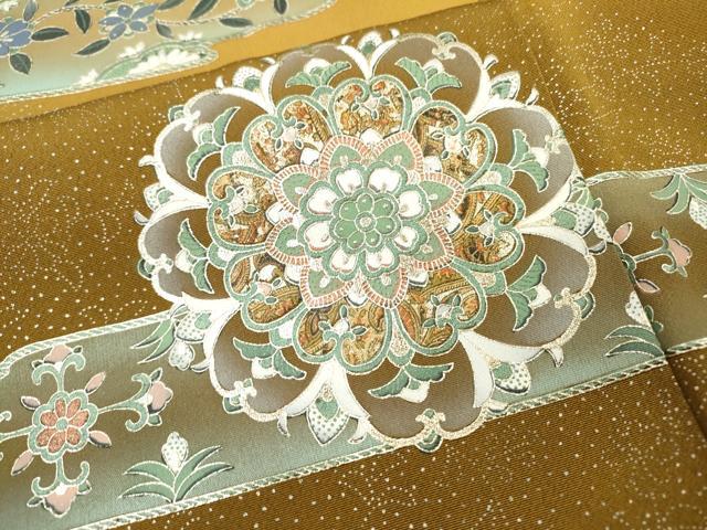 平和屋着物▼訪問着 正倉院向かい鳥花文 暈し染 銀彩 正絹 逸品 未使用 DABG5638fe