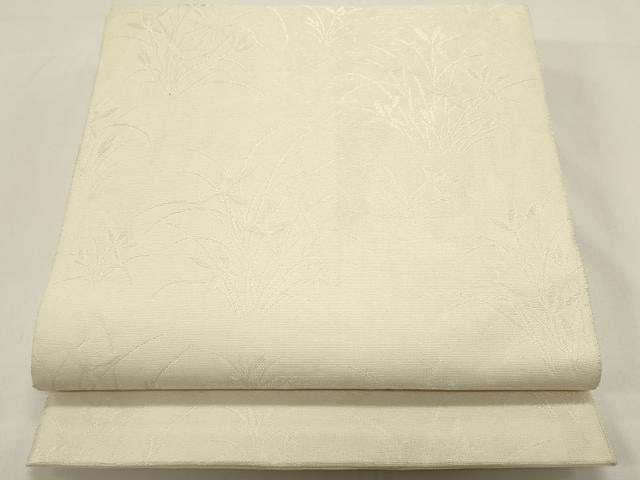 平和屋着物*夏物 六通柄袋帯 草花文 金糸 正絹 逸品 DABH1636cd
