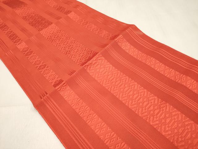 平和屋着物*夏物 本場筑前博多織 八寸名古屋帯 紗献上 緋色 正絹 逸品 DABF0399ea