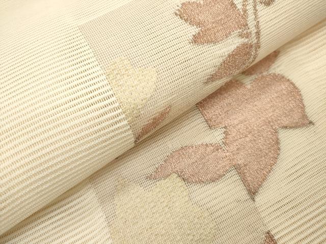 平和屋着物*夏物 太鼓柄袋帯 蔦の葉花文 正絹 逸品 DABF0416ea