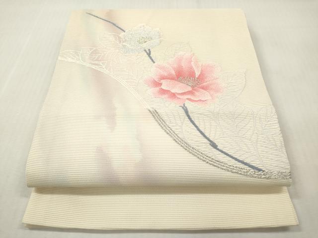 平和屋着物*夏物 九寸開き名古屋帯 枝花文 金銀糸 正絹 逸品 DABF0446ea