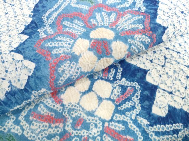 平和屋着物*夏物 有松鳴海絞り 浴衣 反物 着尺 花繋ぎ 綿 逸品 未使用 DABH2351zzz