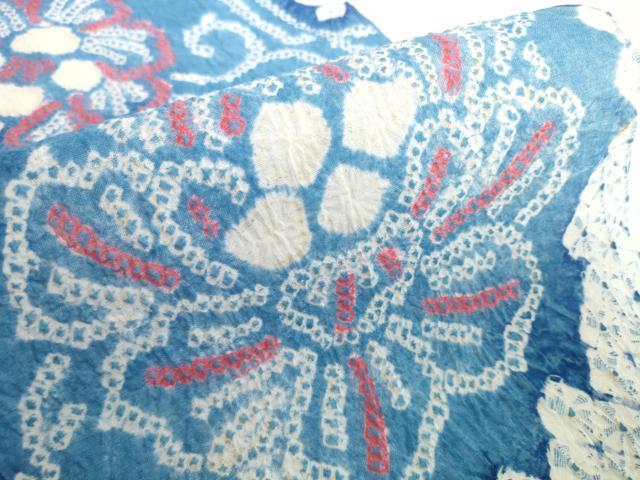 平和屋着物*夏物 有松鳴海絞り 浴衣 反物 着尺 花繋ぎ 綿 逸品 未使用 DABH2351zzz