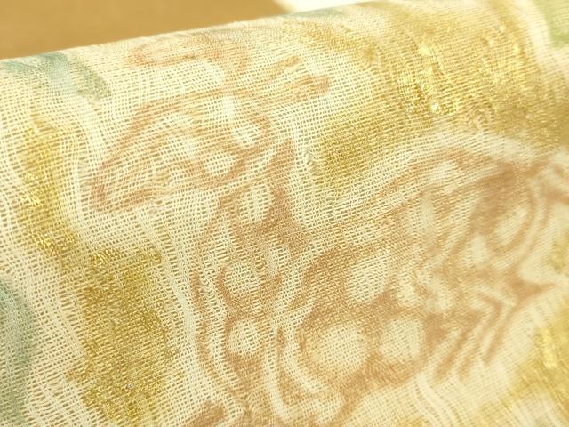 平和屋本店●極上 銀座 志ま亀 太鼓柄袋帯 すくい織 正倉院文様 金銀彩 たとう紙付き 逸品 DZAB7773kh6