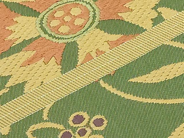 平和屋本店●極上 俵屋 人間国宝 喜多川平朗 有職織物 六通柄袋帯 唐織 唐草文 逸品 DZAB7760kh6