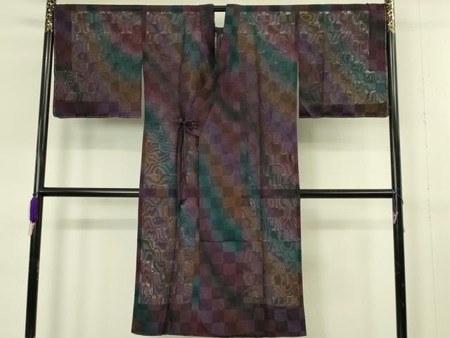 平和屋本店∞極上 前田仁仙 仁仙更紗 道中着 スリーシーズン 春夏秋 塵除け ロング丈 仁仙花布 暈し染 やまと誂製 反端付 逸品 DZAB7798kh6