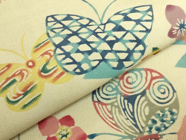 平和屋本店●極上 国画会国展作家 立花長子 九寸開き名古屋帯 花蝶文 逸品 DZAB7833kh6