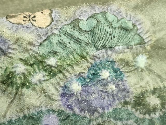 平和屋本店●極上 久保田一竹 幻の辻が花 太鼓柄袋帯 金通し地 逸品 DZAB7836kh6