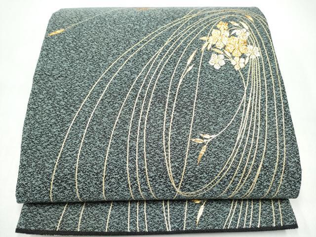 平和屋着物●六通柄袋帯 綴れ 花唐草文 金糸 正絹 逸品 CABI8877hy