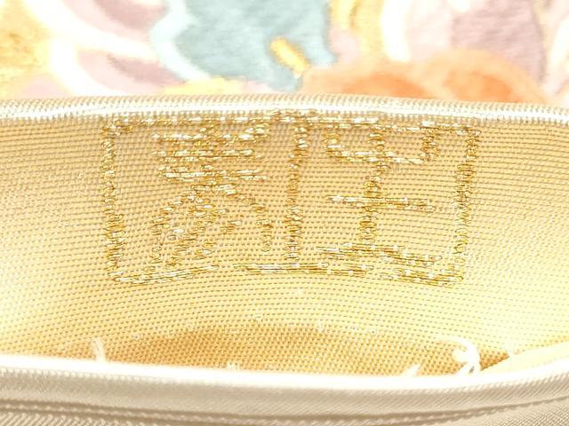 平和屋着物▼老舗織元 泰生織物 六通柄袋帯 唐織 束ね熨斗花文 本金箔 正絹 逸品 CABI8885hy