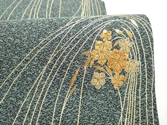平和屋着物●六通柄袋帯 綴れ 花唐草文 金糸 正絹 逸品 CABI8877hy