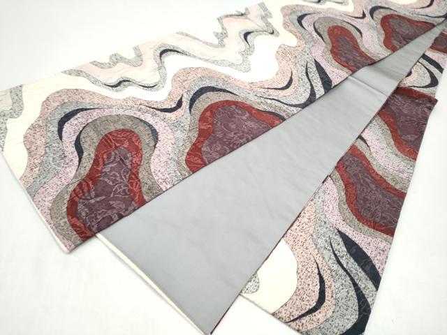 平和屋着物●博多織 鵬翔 全通柄袋帯 纐纈 道長花文 正絹 逸品 CABI8961hy