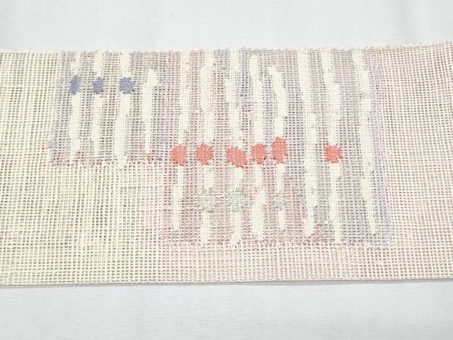 平和屋着物*夏物 八寸名古屋帯 幾何学文 銀糸 正絹 逸品 CABI5816fb