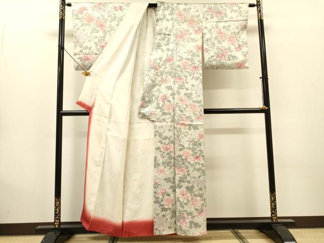 平和屋着物▼上質な小紋 草花 正絹 逸品 DABG5879fe