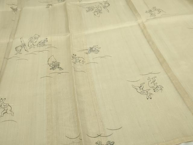 平和屋着物*夏物 紗紬 鳥獣戯画 正絹 逸品 DABG9834sf