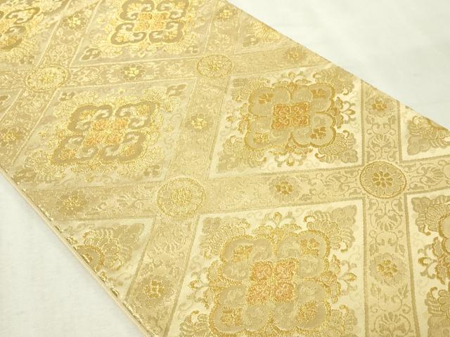 平和屋本店▼六通柄袋帯 天平煌彩文 本金二重箔24k 正絹 逸品 DABG9903sf