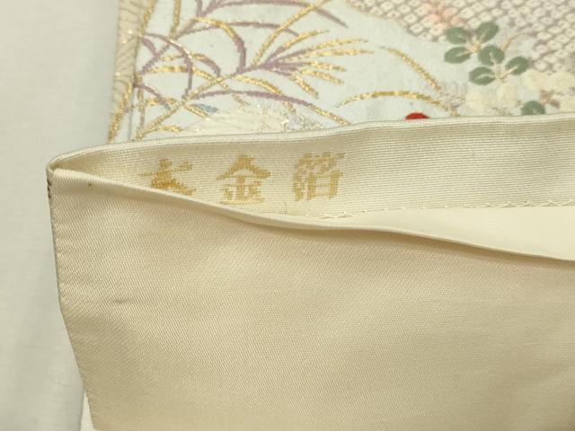 平和屋本店▼六通柄袋帯 唐織 桃山花色紙文 本金箔 正絹 逸品 DABG9930sf