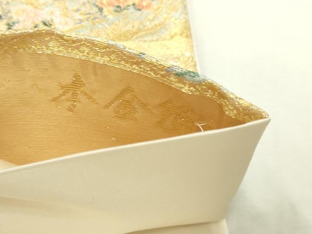 平和屋本店▼六通柄袋帯 琳派格天花文 本金箔 正絹 逸品 DABG9933sf