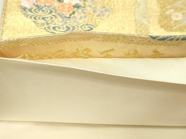 平和屋本店▼六通柄袋帯 琳派格天花文 本金箔 正絹 逸品 DABG9933sf