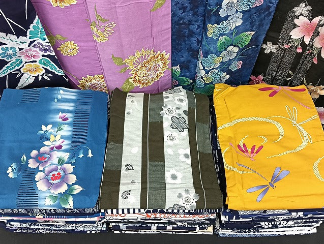 平和屋着物■浴衣 まとめて 45点 蜻蛉 向日葵 花柄 型染め 暈し染め など 着用可能多数 未使用品あり mmm1206
