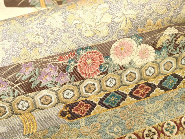 平和屋着物▼六通柄袋帯 唐織 雅楽の調べ 金糸 正絹 逸品 DABG5758fe