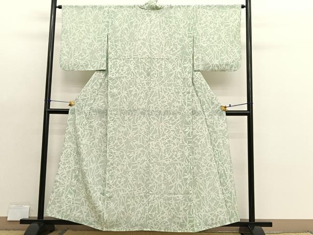 平和屋着物*夏物 小紋 絽 草花文 洗える着物 BAAX7205hv