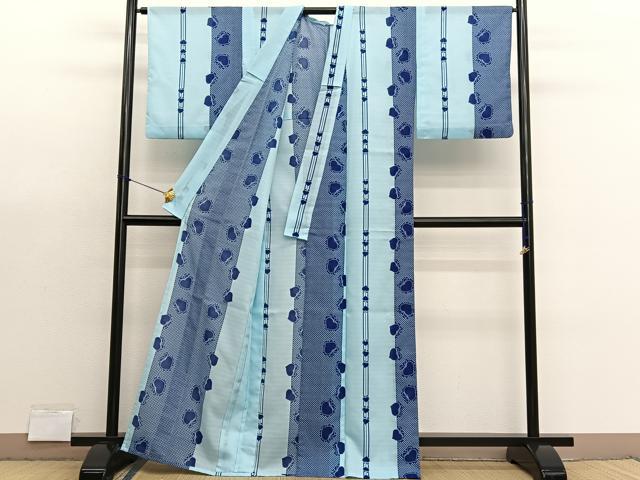 平和屋着物*夏物 小紋 紅梅織 成物 かぶ 洗える着物 BAAX7217hv