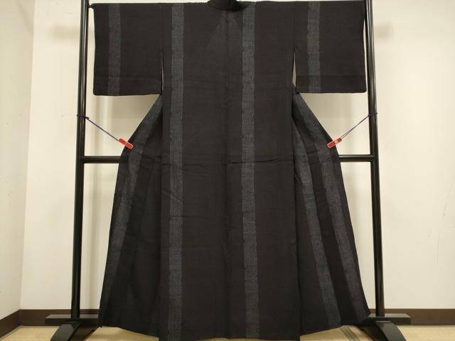平和屋着物▽上質な紬 単衣 間道 正絹 逸品 DABH4735du