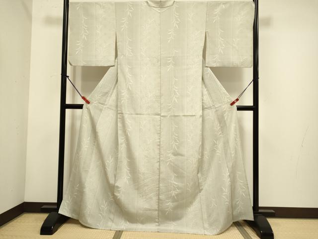 平和屋着物▽本塩沢 単衣 麻の葉間道 正絹 逸品 DABH4727du