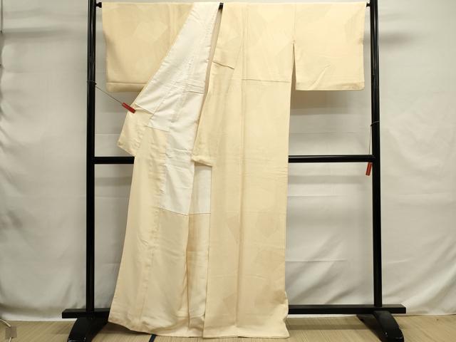 平和屋着物■上質な色無地 吉祥地紋 丁字色 正絹 逸品 DABH1920cd