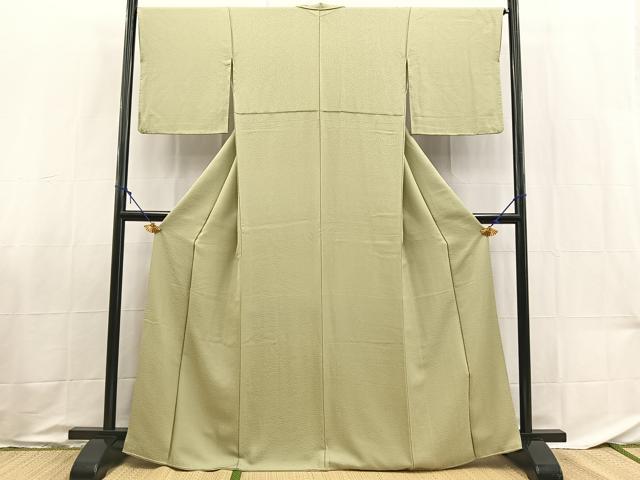 平和屋着物●上質な色無地 紋意匠 柳鼠色 正絹 逸品 BAAX9040yc