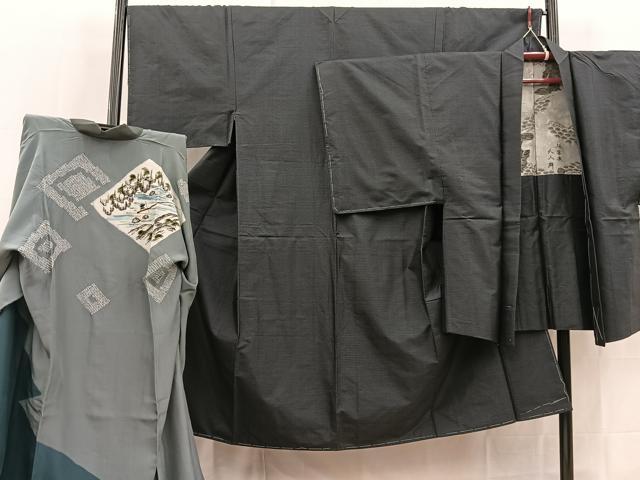 平和屋着物■男性 本場大島紬 アンサンブル 長襦袢(袷)セット 80亀甲 総詰め 正絹 逸品 未使用 BAAX9060yc