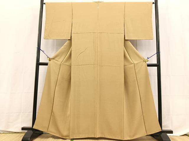 平和屋着物●上質な色無地 枯色 正絹 逸品 BAAX9059yc