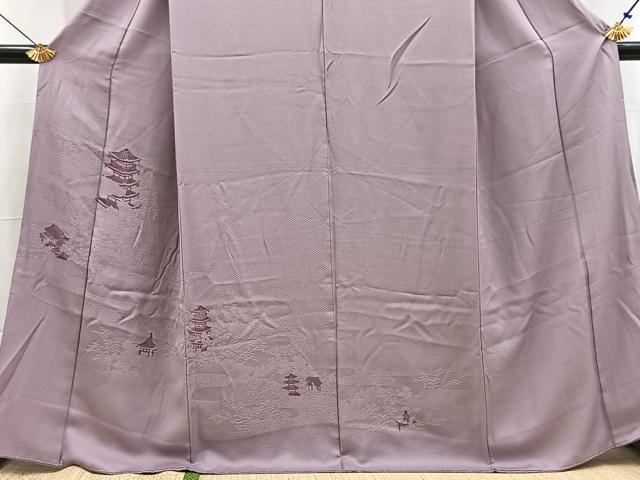 平和屋着物■豪華色留袖 京名所 浅紫色 正絹 逸品 BAAX9080yc
