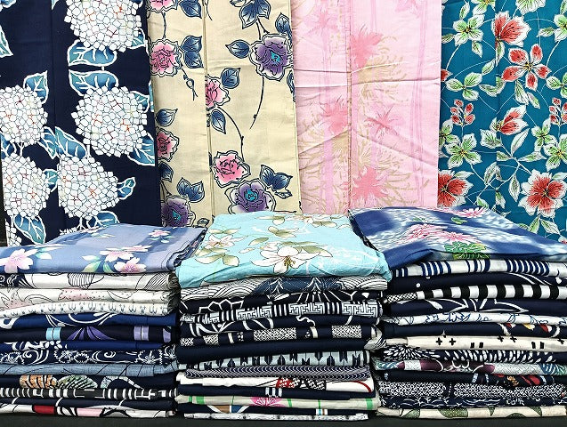 平和屋着物■浴衣 まとめて 45点 蝶 紫陽花 乱菊 花柄 型染め 暈し染め など 着用可能多数 未使用品あり mmm1214