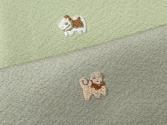 平和屋着物●訪問着 総刺繍 犬 いぬ 暈し染め 金糸 ますいわ屋扱い 正絹 逸品 CABI9727ut