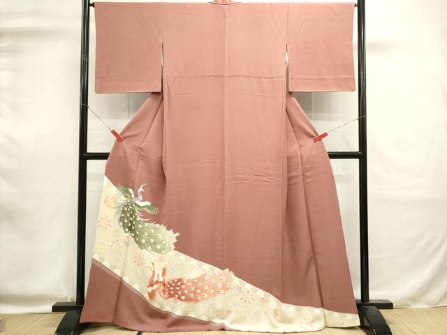 平和屋着物■豪華色留袖 孔雀花文 金彩 正絹 逸品 DABI0583cd