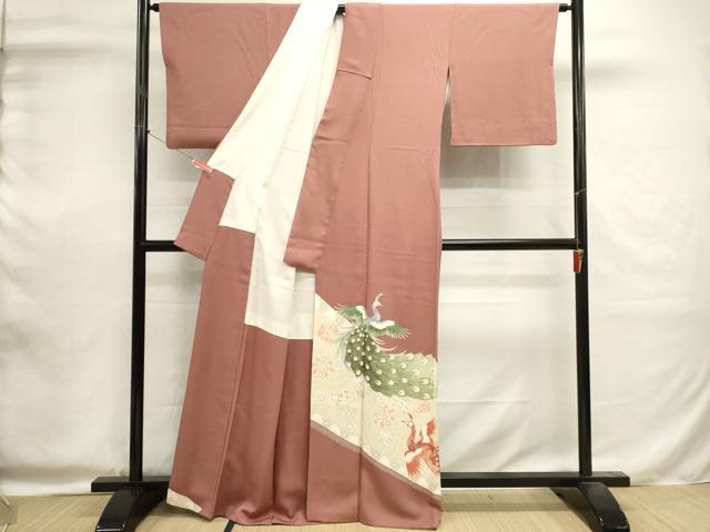 平和屋着物■豪華色留袖 孔雀花文 金彩 正絹 逸品 DABI0583cd