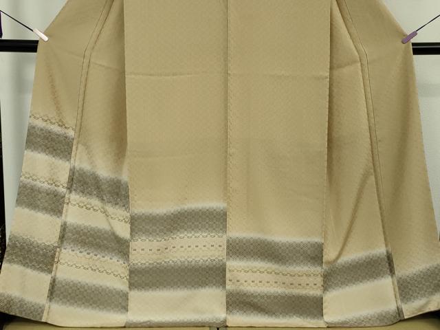 平和屋本店●極上 訪問着 花織 紬 横段文 逸品 DZAB2475kh6