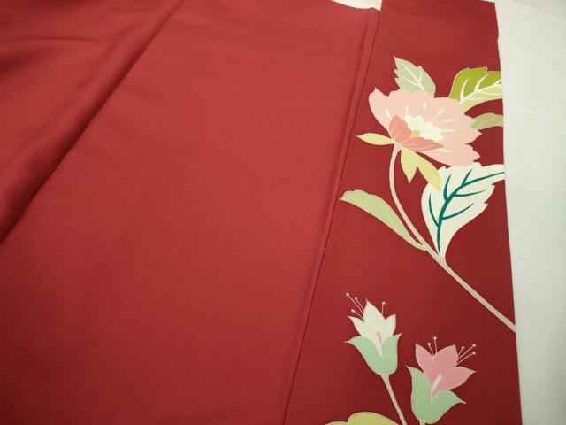 平和屋本店●極上 創業460年・千總 振袖 駒刺繍 花鳥文 朱色地 金彩 松坂屋扱い 逸品 DZAB4003kh6