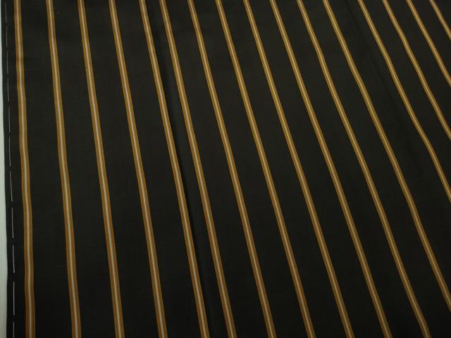 平和屋本店●極上 本場黄八丈 黒八丈 平織 紬 縞 逸品 DZAB3759kh6