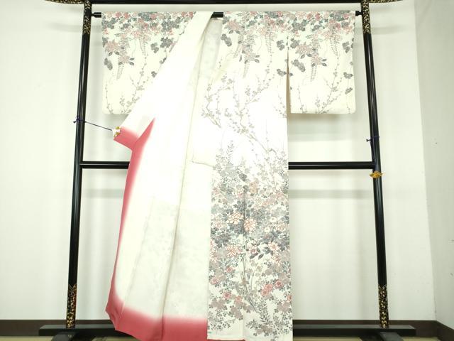 平和屋着物●訪問着 草花文 金彩 正絹 逸品 DABH9126ps