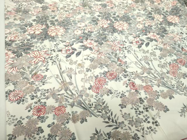 平和屋着物●訪問着 草花文 金彩 正絹 逸品 DABH9126ps