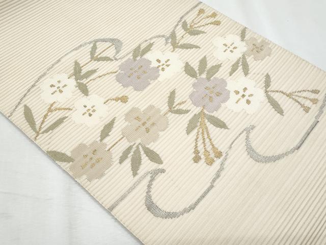 平和屋着物*夏物 八寸名古屋帯 絽綴れ 枝花文 金銀糸 正絹 逸品 CABI5922fb