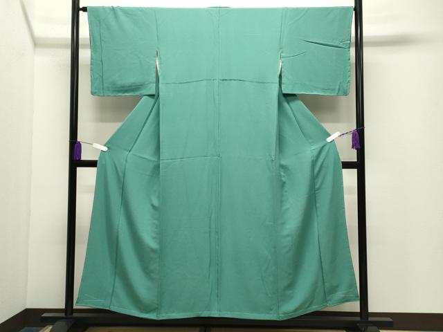 平和屋着物●上質な色無地 作家物 若竹色 正絹 逸品 未使用 CABI0817gh
