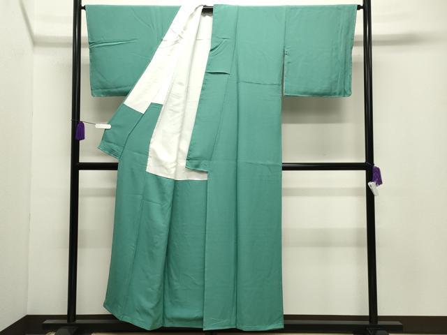 平和屋着物●上質な色無地 作家物 若竹色 正絹 逸品 未使用 CABI0817gh
