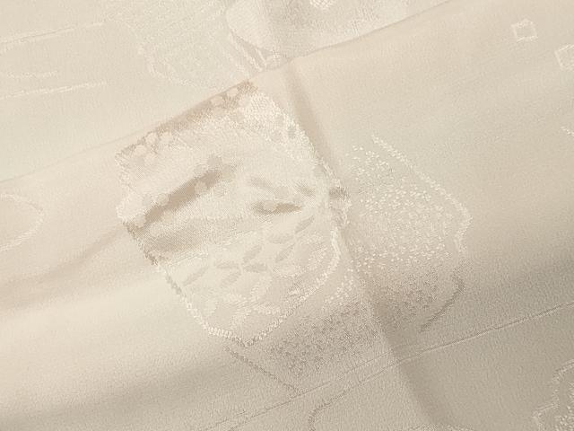 平和屋着物●振袖用長襦袢 無双仕立て 花車地紋 暈し染め 半衿刺繍 正絹 逸品 未使用 CABI0907gh