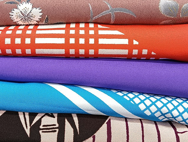 平和屋着物■着物 訪問着 単衣 まとめて 20点 鶴 千鳥 孔雀羽 蝶 駒刺繍 洗える着物 和服 ハンドメイド リメイク 生地 未使用品有 mmm1234