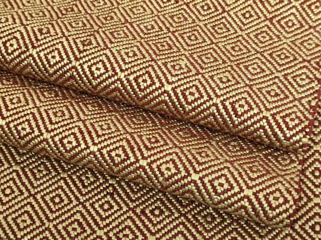 平和屋本店●希少 ざざんざ織 八寸名古屋帯 入子菱 逸品 DZAB8011kh6